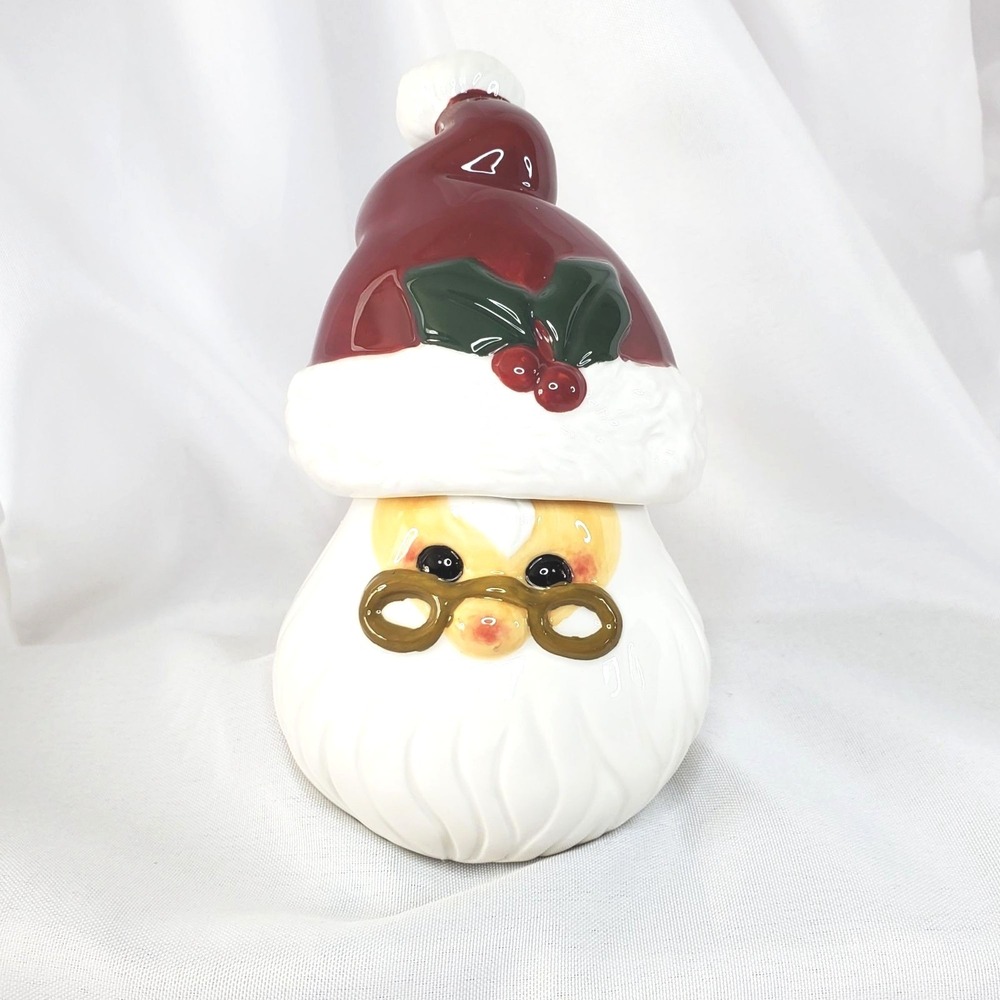 VTG Mother Brown's Santa And Hat Salt & Pepper Shakers Ceramic 1999 Christmas